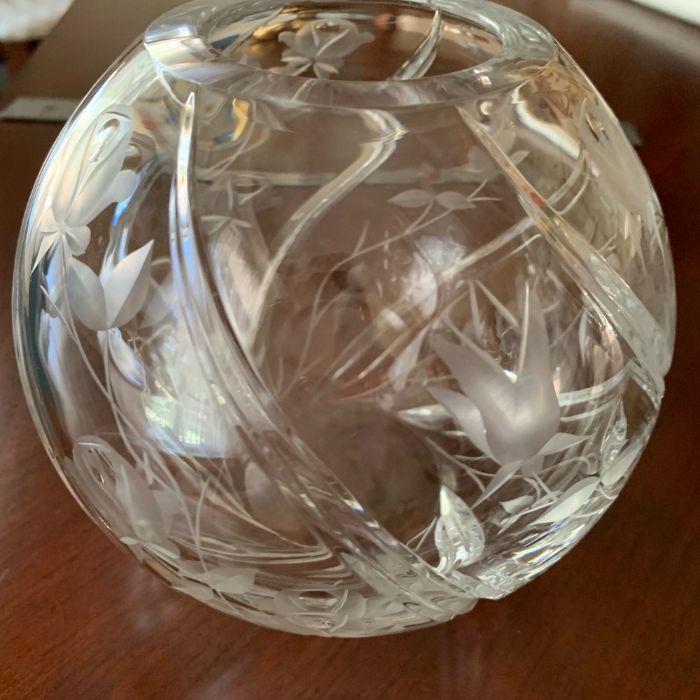 Crystal Etched Decorative Vase